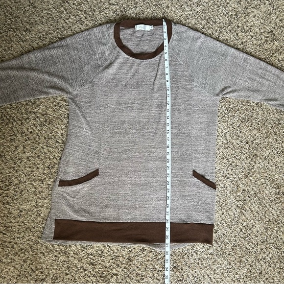 Wekili | Color Block Long-Sleeve Tunic Tops Crew Neck Sweatshirt Pockets - Picture 7 of 10